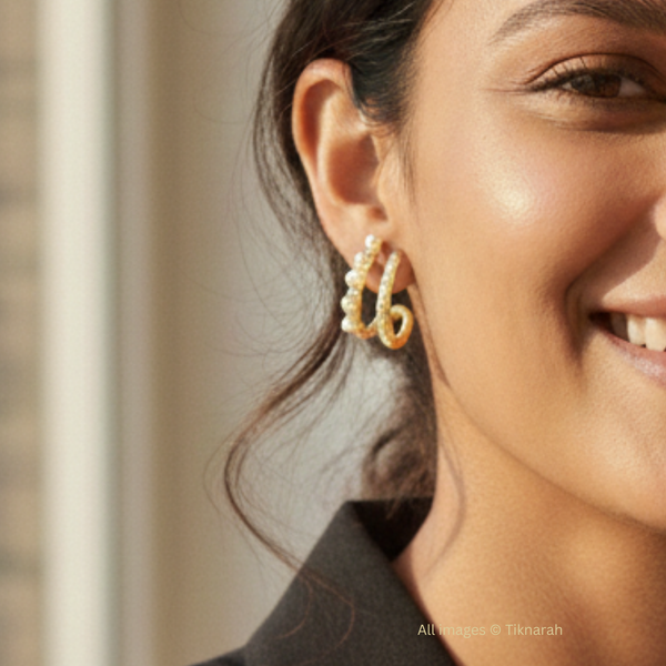 Pearl & Crystal Illusion Cuff Earrings