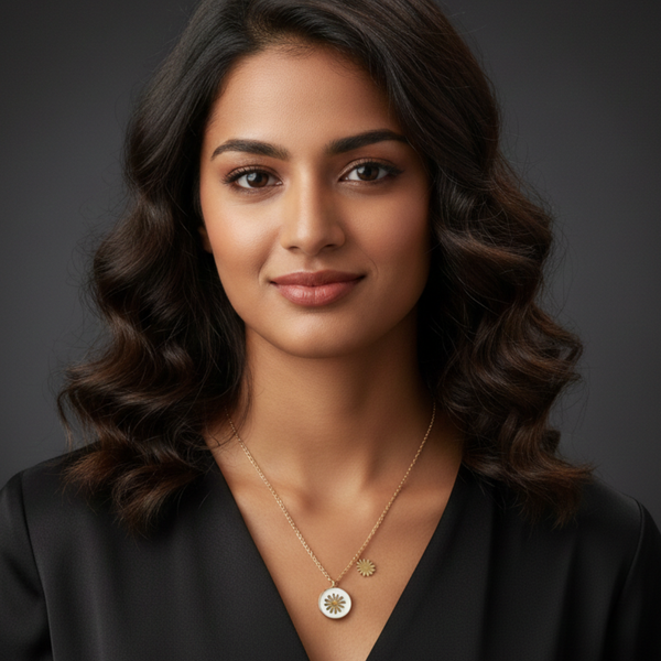 Minimal Floral Pendant Stainless Steel Necklace